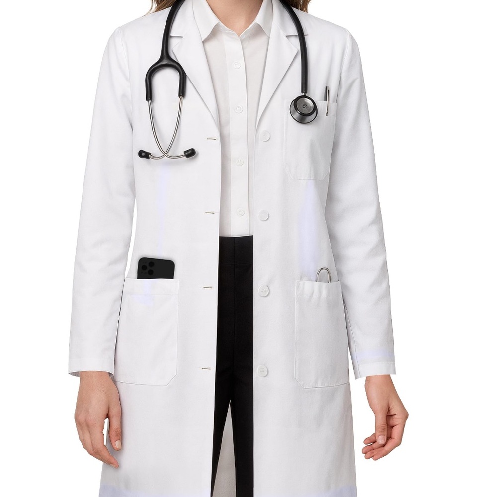 NY Threads Women's White Lab Coat S NWT
